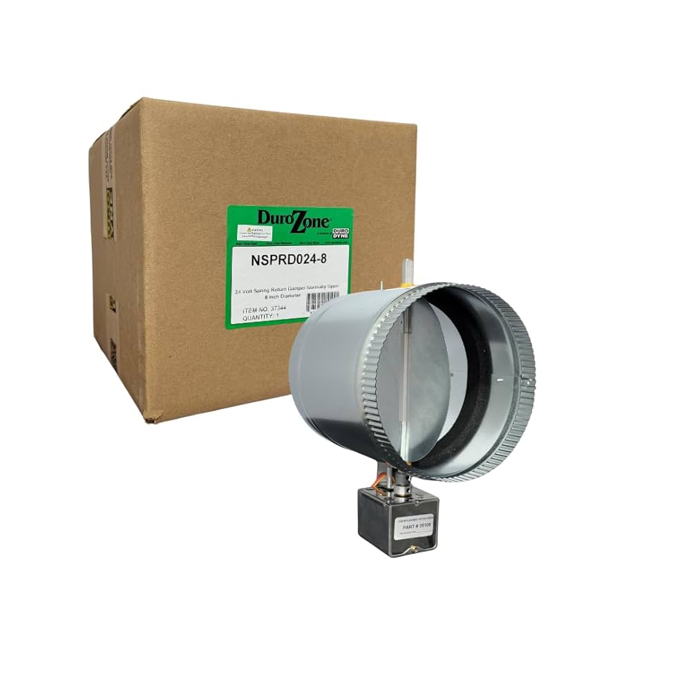 DuroZone 8-Inch Power Close, Spring Open HVAC Motorized